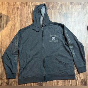 Harley-Davidson Gray Zip-Up Hoodie Men’s 2X